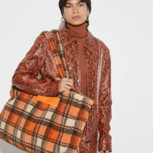 STIEGLITZ Check Teddy Bag | Orange Hot