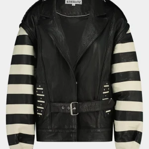 STIEGLITZ Leather Gael Biker Jacket | Black Online