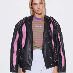 STIEGLITZ Leather Lola Biker Jacket | Black Discount