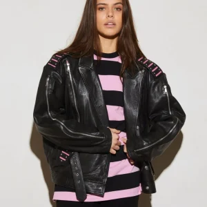 STIEGLITZ Leather Lola Biker Jacket | Black Discount