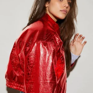 STIEGLITZ Snake Bomber Jacket | Red New
