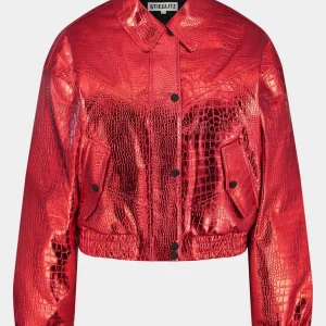 STIEGLITZ Snake Bomber Jacket | Red New