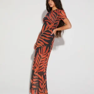 STIEGLITZ Tais Mesh Jurk | Orange Discount
