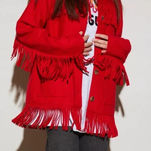 STIEGLITZ Wool Fringe Jacket | Red Online